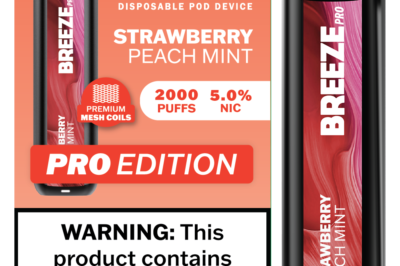 Breeze Pro 2000 Puffs Strawberry Peach Mint Device: A Fruity and Minty Delight