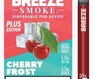 Discover the Breeze Plus 800 Puffs Cherry Frost Device: A Flavorful Vaping Adventure